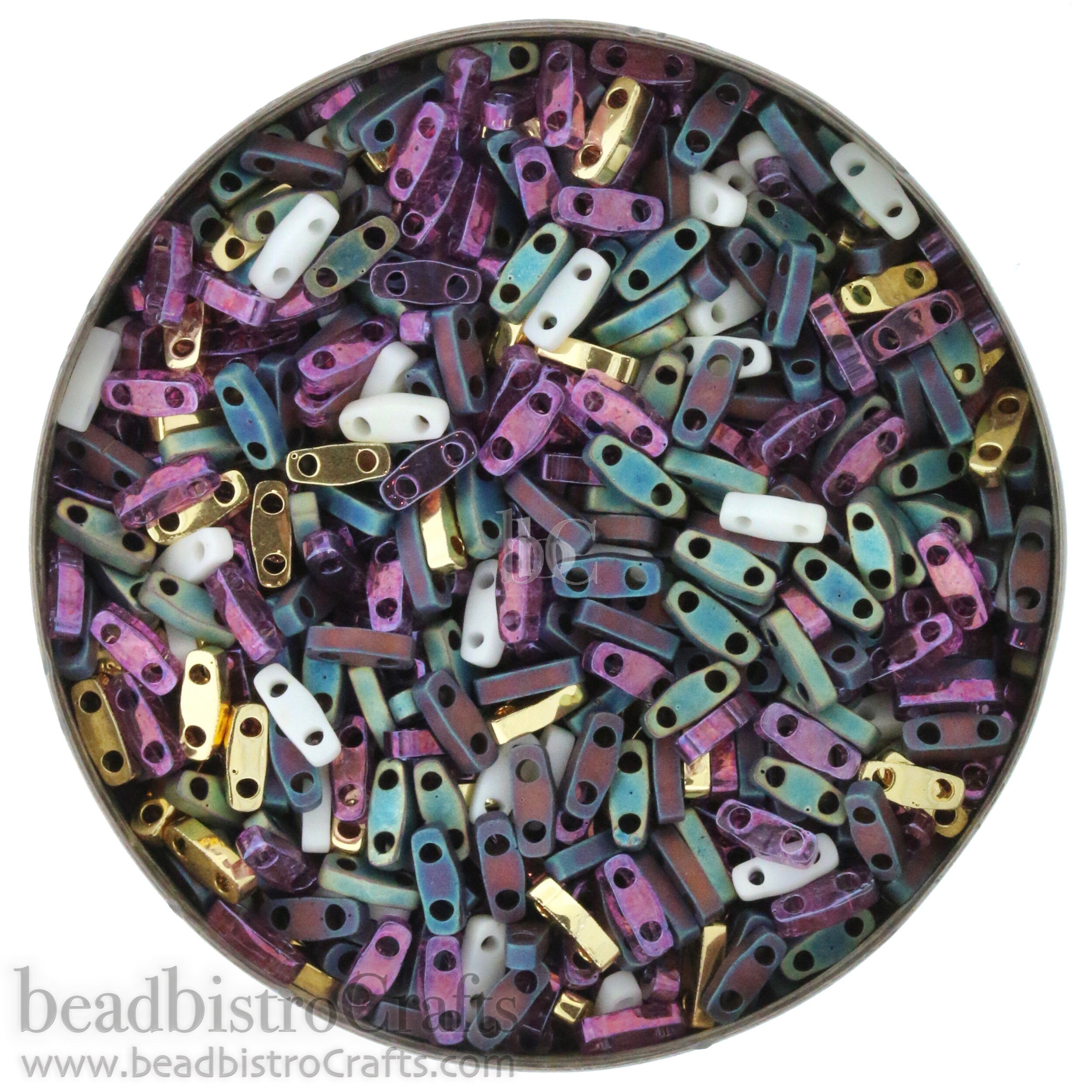 5g or 10g MIYUKI - 1/4 Tila Beads - SHRINKING VIOLETS Mix * - Mix210 - size 5x1.2x 1.9mm - 2 hole Quarter Tila