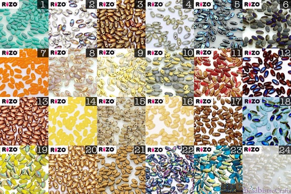 2.5x6mm Rizo Beads Czech Glass Drop Fringe Seed Beads 22 Grams 111 Colors U-Pick