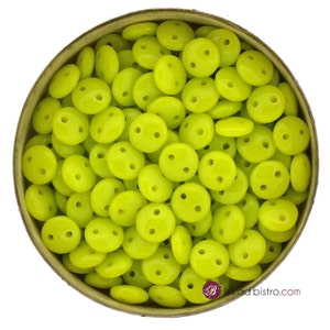 50pcs CzechMates 2 hole lentil beads CHARTREUSE 6mm Lentil Beads