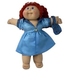 Blue Doll Coat with Purse – 15–16 Inch Cabbage Patch Clothes, Spring Outfit