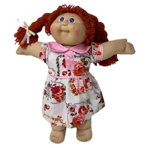 Pink Floral Dress for Cabbage Patch Kid Dolls | 15-16 Inch Baby Doll Clothes