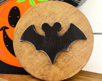Distressed Disney Halloween Bat Sign