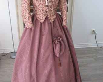Victorian Period  Women Fashion - 1860s Dress  - Size 14 (B39" - W31") #NB-648