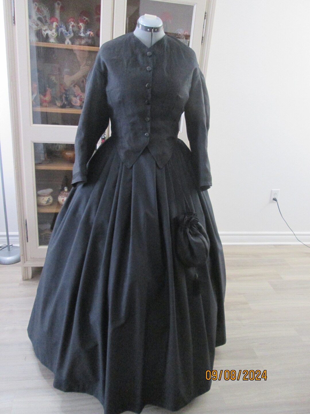 Civil War Mourning Dress, 18601865 Black Dress Size 14 b39 W31 NB547 Etsy
