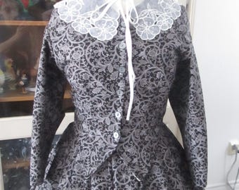 Victorian Period Women Fashion Dress -1860s Dress -  Size "Small" (B36"-W28") #NB-679