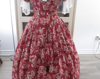 Victorian  Women Fashion - 1860s Ball Gown  - Size 16 (B42"-W34") #700