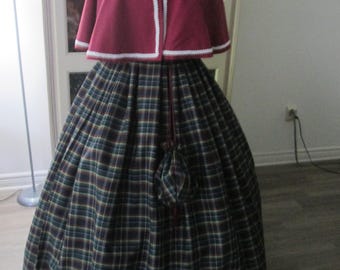 Dickens Christmas Caroler Costume (Skirt - Cape - Reticule) Size 14 (B40" - W32") - #NB-714