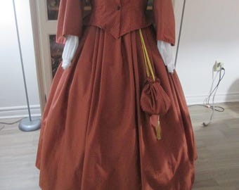 Victorian Women Fashion - 1860s Dress - Size 14 (B40" - W32") - #NB-719