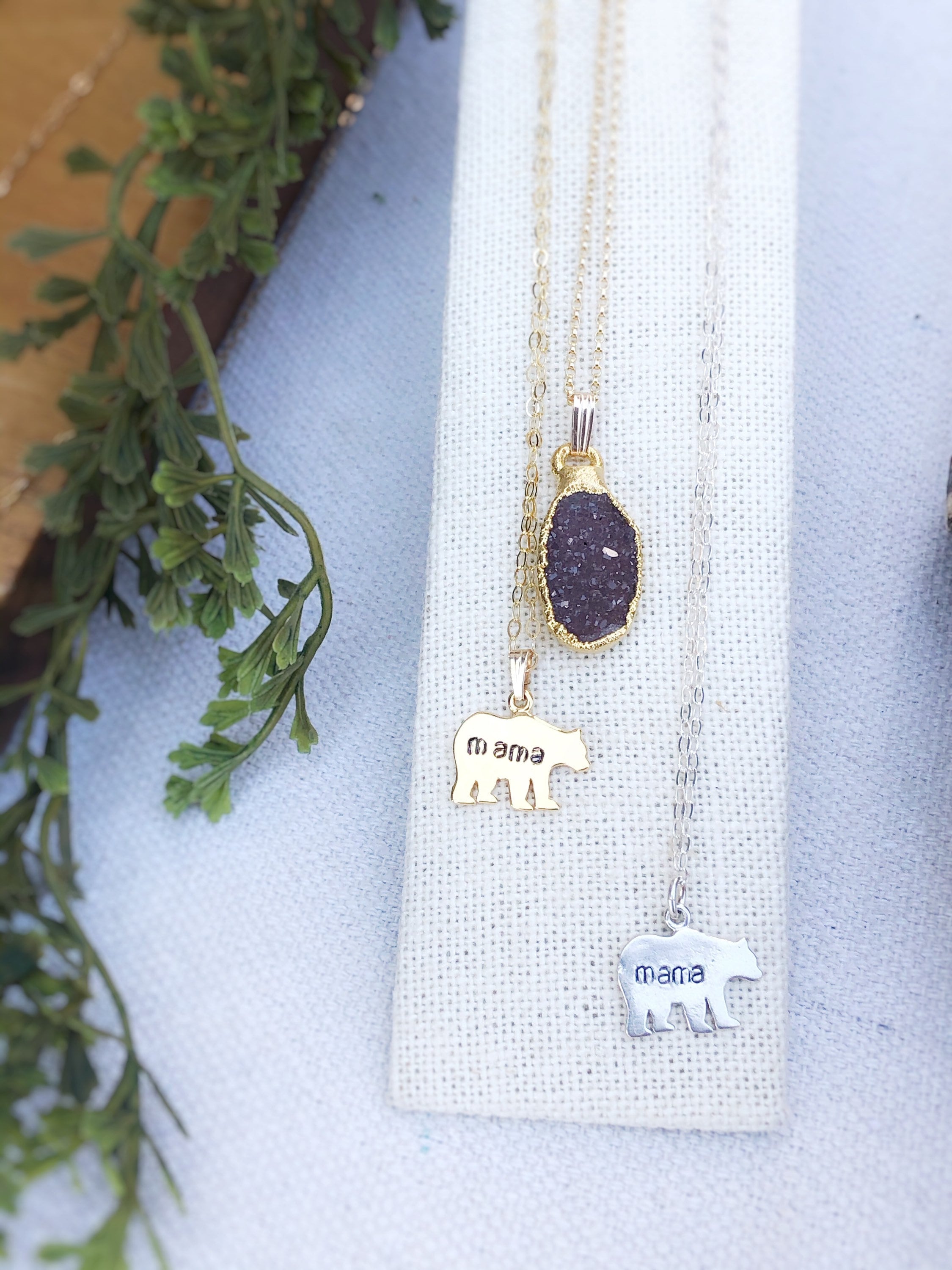 Mama Bear Necklace, Bear Necklace, Mom Necklace, Gold Bear, Mama
