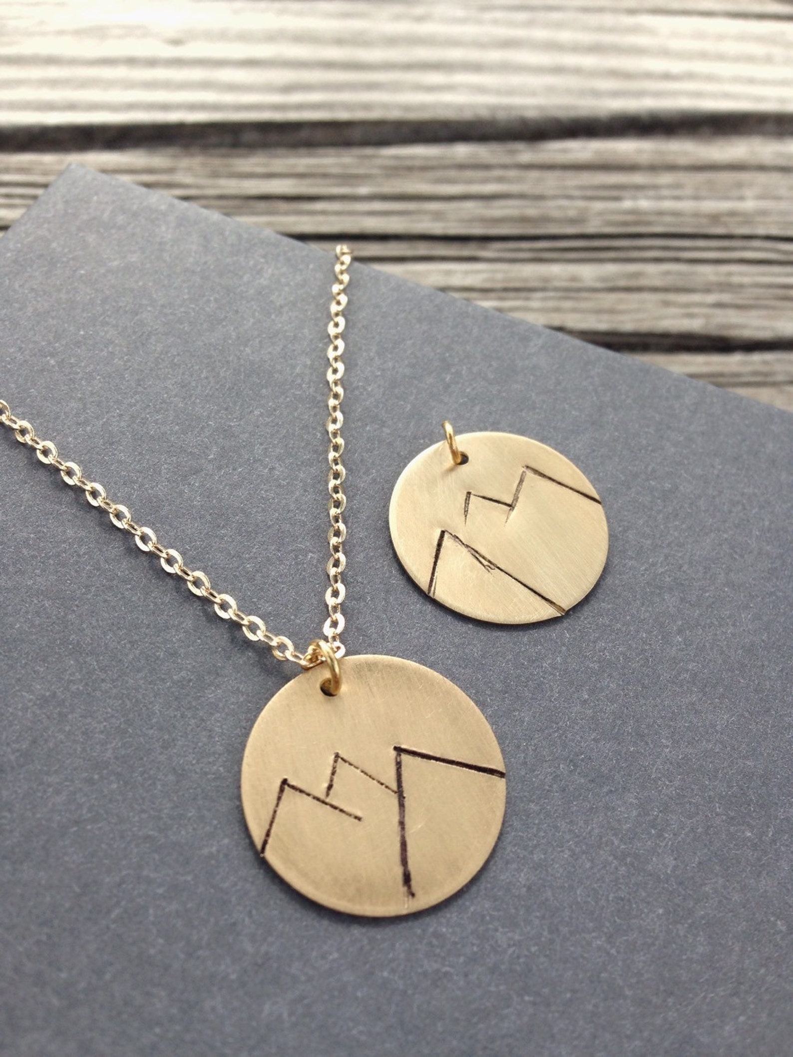 Mountain Pendant Necklace Mountain Pendant Mountain Range Etsy