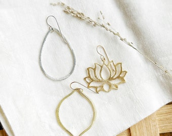 50% off SALE - Misc Ohrringe, Lotus Ohrringe, Ovale Ohrringe, Arabesque Ohrringe, Nox Schmuck