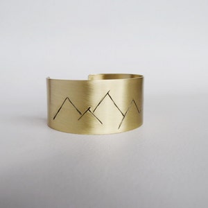 Mountain Cuff Bracelet, Mountain Range Cuff, Stamped Cuff Bracelet, Mountain Jewelry, Mountain Bracelet image 3