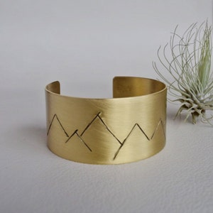 Mountain Cuff Bracelet, Mountain Range Cuff, Stamped Cuff Bracelet, Mountain Jewelry, Mountain Bracelet image 4