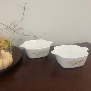 Corning Ware  2 Casserole Dishes Floral Bouquet