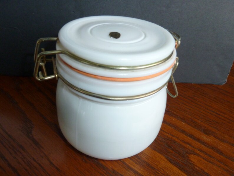 vintage white canister image 1