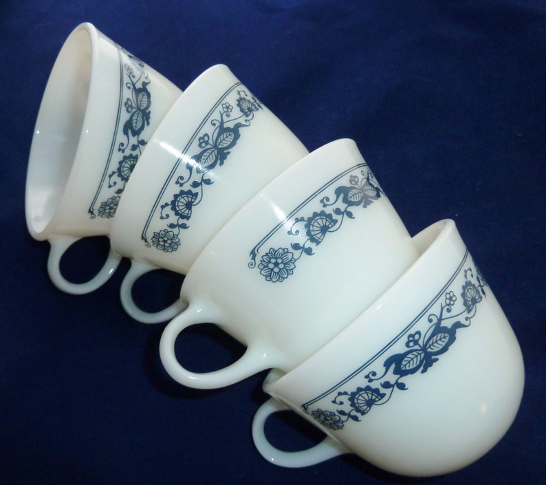Corning Old Town Blue Coffee Mugs Etsy