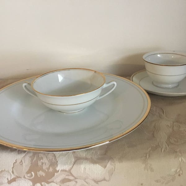 Dishes Gold Trim Etsy
