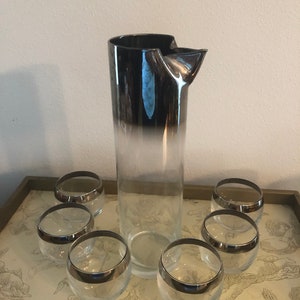 Decanter Roly Poly glasses platinum mirror unique