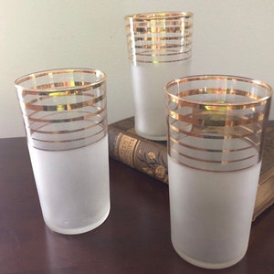 Vintage flat tumbler glasses Set of 3,