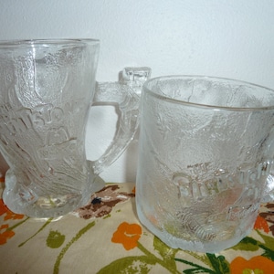 Vintage   Flintstones McDonalds mug clear glass