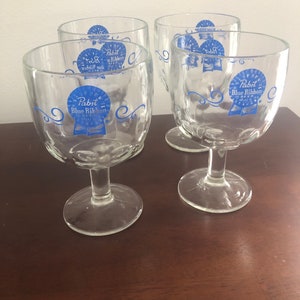 Vintage Pabst beer Goblet thumbprint