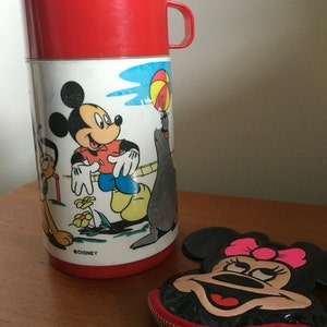Mickey Mouse thermos and Minnie coin purse