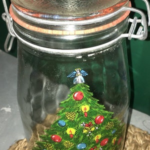 Christmas  Glass Jar  canister