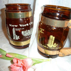 New York World trade center -set of two brown mugs