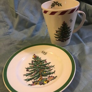 Spode Christmas plate- peppermint coffee mug