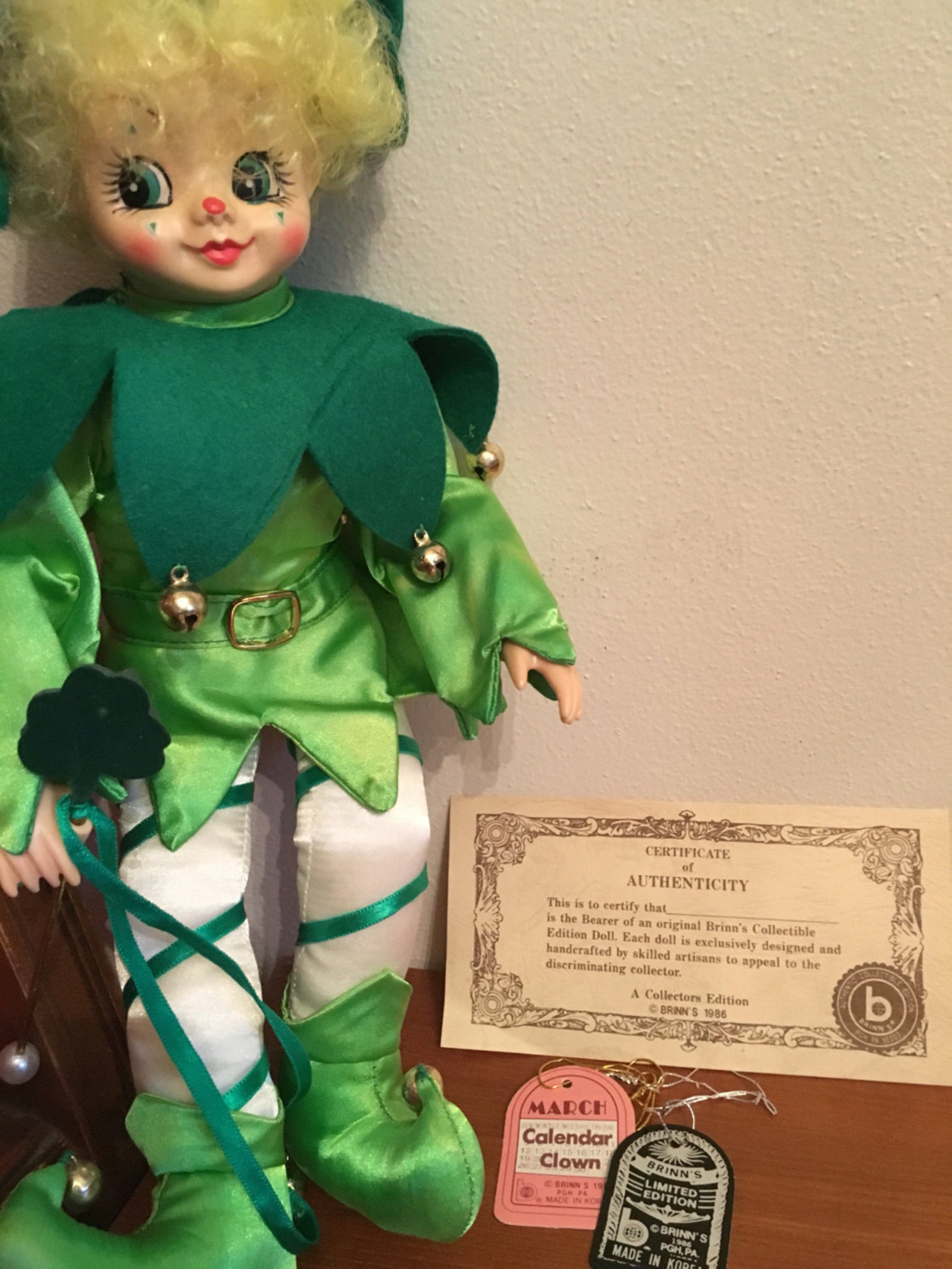 Brinn's Doll Irish Collectible March Calendar Clown Edition Etsy