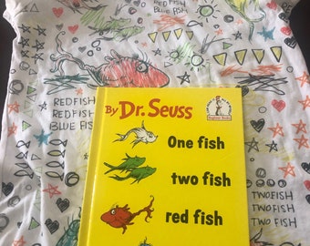 Vintage children's book One fish two fish red fish blue fish classic Dr. Seuss