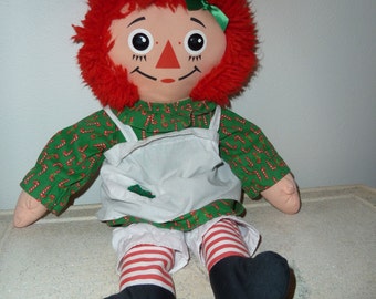 raggedy ann doll green dress St. Patrick's Day Doll Dress, Raggedy Ann Doll Clothes, 20 Inch Doll Outfit, Doll Dress, Raggedy Ann Dress, Holiday Doll Dress, Clover