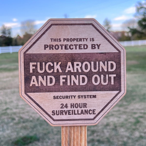 FAFO Security Sign • Protected by Fuck Around and Find Out Security Yard Sign • Patriotic Porch Sign • Second Amendment • Funny Gift for Dad