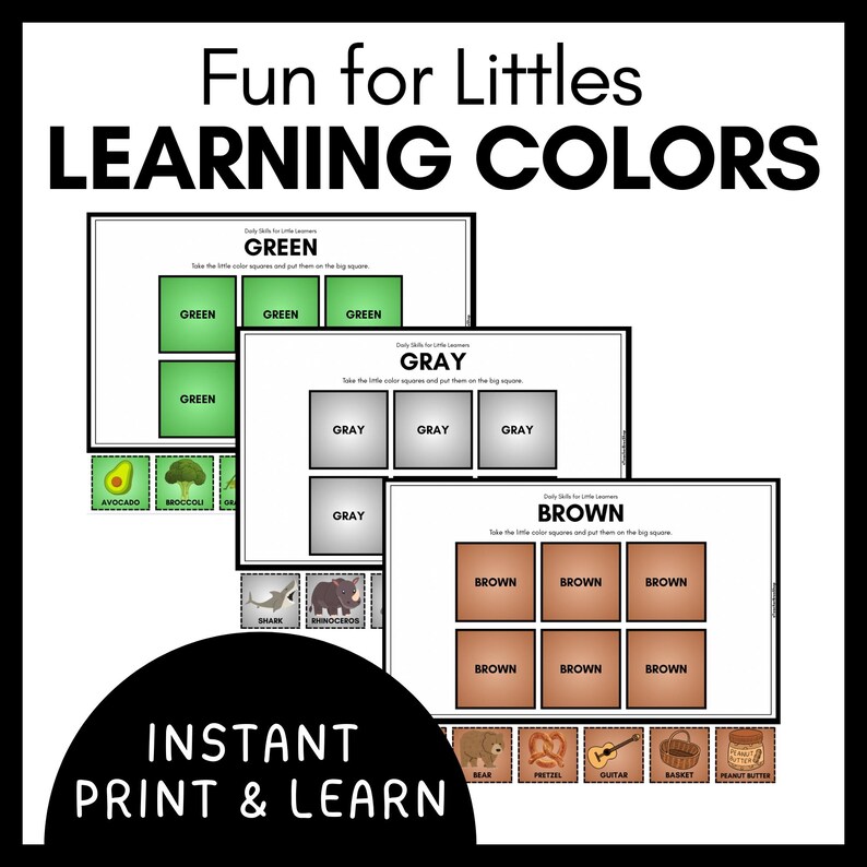 Color Learning Worksheets for Preschoolers: Trace & Cut Practice ...