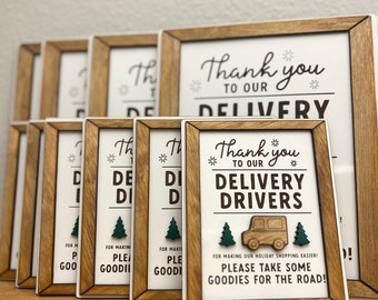 Holiday Delivery Driver Treat Sign • Delivery Drivers Appreciation • Thank you Mail Carrier • Package Delivery Sign • Christmas decor