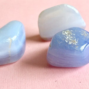 Blue Chalcedony Tumbles - Throat Chakra