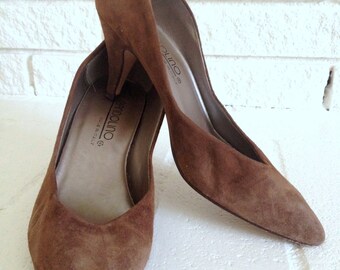 Schoenen damesschoenen Klompen & Muilen Vintage Black Chunky Wedge Heel Leather and Fur Mules Clogs Ladies Size 9M Shoes by Bandolino Wedge Heels 