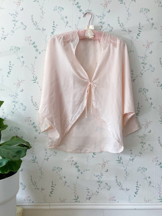 Vintage Olga Bed Jacket Batwing Pink Lingerie Fits