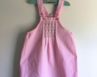 Sweet 90s Toddler Dress with Embroidered Flowers