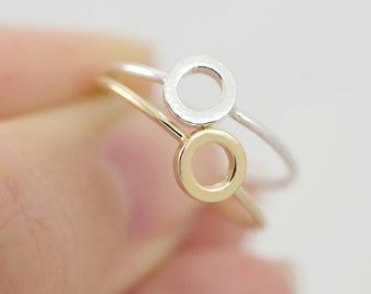Small open circle ring, Sterling silver dainty circle ring, Karma ring, Eternity ring, Bridesmaids ring, Circle ring, small stacking ring