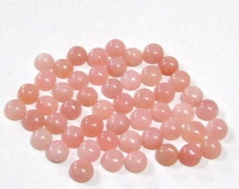 10 Pink Opal Cabochons: 4mm Round Loose Gemstones