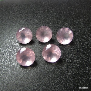 5 pieces 7mm Rose Quartz Faceted Round Gemstone, Pink Rose Quartz Round Faceted Gemstone, Rose Quartz Faceted Round Loose Gemstone