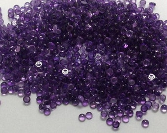 Cabujón de amatista: piedras preciosas redondas AAA de 3 mm, 10 piezas