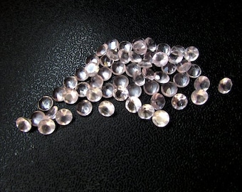 10 piedras preciosas redondas facetadas de cuarzo rosa AAA (1,5 mm)