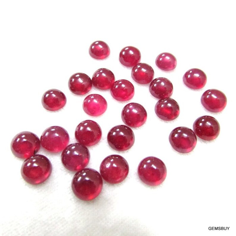 1 Pieces 8mm Ruby Cabochon Round Loose Gemstone Natural Ruby | Etsy