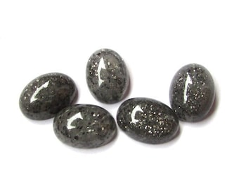 13x18mm Black Aventurine Cabochon Oval Gemstone, Black Aventurine Oval Cabochon Gemstone, Black Aventurine Cabochon Oval Gemstone