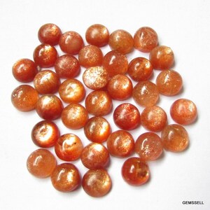 10 pieces 3mm to 6mm Sunstone Cabochon Round Loose Gemstone, Sunstone Round Cabochon AAA Quality gemstone, Sunstone Cabochon Loose Gemstone