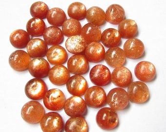 5 pieces 7mm Sunstone Cabochon Round Loose Gemstone, Sunstone Round Cabochon AAA Quality gemstone, Sunstone Cabochon Loose Gemstone