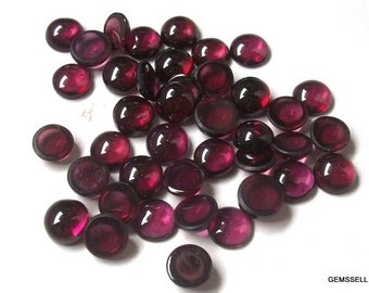 8mm AAA Rhodolite Garnet Cabochon: Loose Pink Gemstone
