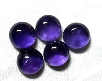14mm AAA Purple Amethyst Cabochon: Round Loose Gemstone